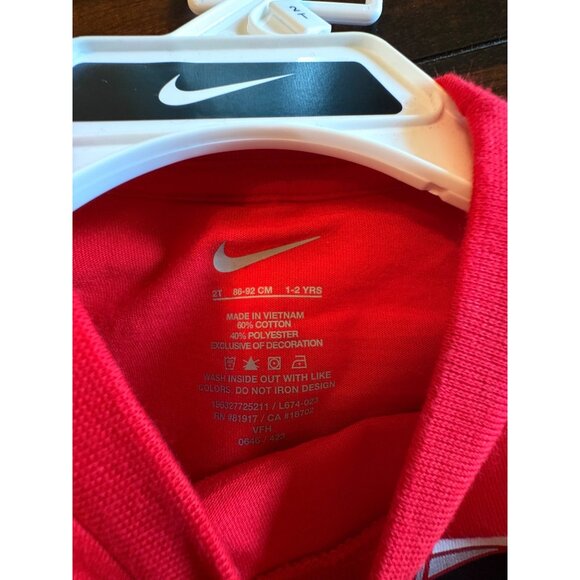 Nike Boys Two-Piece Set Red Long-Sleeve Shirt & Blue Pants Logo Swoosh - Picture 7 of 10
